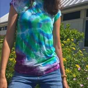 Belly basics size small one of a kind tie dyed top